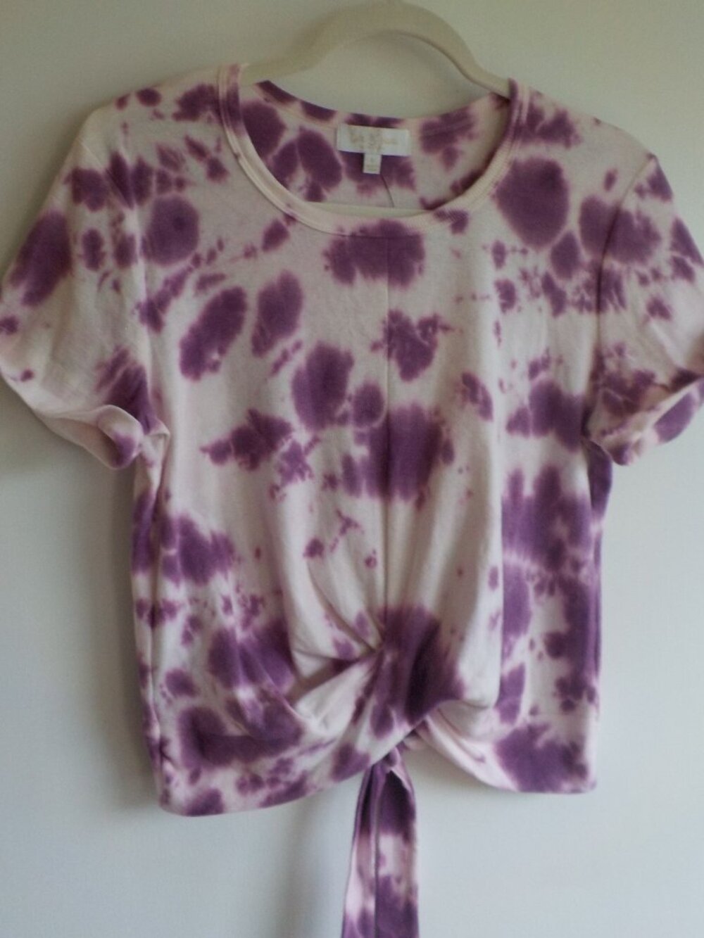 love & piece top - Large - NWT - purple/pink tie dye short sleeve (2184)